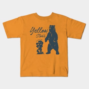 Yellowstone Bear  National Park Vintage design Kids T-Shirt